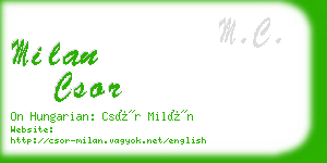 milan csor business card